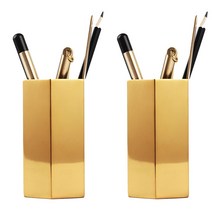 생각나래 생각정리 스테인레스 육각 펜 홀더, 골드, 2개