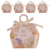 더깔끔 우드 링 선물 포장 상자, 마호가니, 5개