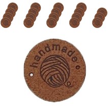 순잠 핸드메이드 도트 가죽 기모 원형 라벨, 20개, 3