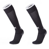 SNF 미끄럼방지 두꺼운 바닥 축구양말 2p, 01 블랙화이트
