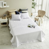 펄 인견 줄누비 스프레드, 화이트