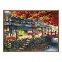 순잠 깜찍 모던 수채화 유채화 개릭터 그림그리기 DIY 세트 40 x 50 x 2.5 cm, 4 시골풍경