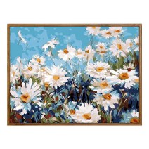 순잠 깜찍 모던 수채화 유채화 캐릭터 그림그리기 DIY 세트 50 x 65 x 1.6 cm, 17 화이트 플라워 스카이