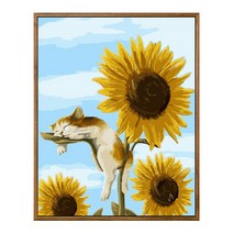 순잠 깜찍 모던 수채화 유채화 개릭터 그림그리기 DIY 세트 40 x 50 x 1.6 cm, 10 썬 플라워 캣
