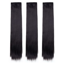 하이유니 긴생머리 헤어피스 50cm, 네츄럴블랙, 3개