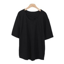다즈로 여성용 루즈핏 넥 스트랩 반팔 티셔츠 T9830K25