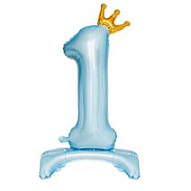 파티데코 스탠딩 은박 풍선 숫자 1, 블루, 1개