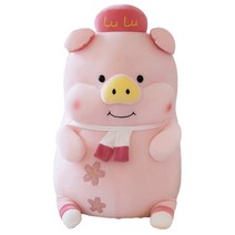 해솔 꽃 돼지 안고자는 수면 애착 인형, 핑크, 65cm
