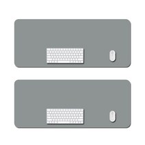 뱀스컴퍼니 와이드 가죽 데스크 매트 특대형 2p, 회색, 회색