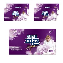 피죤 건조기용 시트 섬유유연제 미스틱 레인 본품 랜덤발송, 40매, 5개