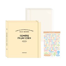 워너디스 플레인 정사각 바인더 앨범 + 데코스티커, 25매, 01 크림 베이지