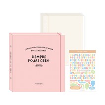 워너디스 플레인 정사각 바인더 앨범 + 데코스티커, 25매, 02 크림 피치