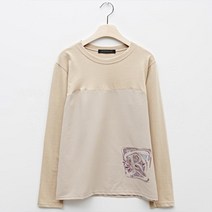 탱커스 여성용 데일리 심플 배색 박스핏 긴팔 티셔츠 TU3TS002L0