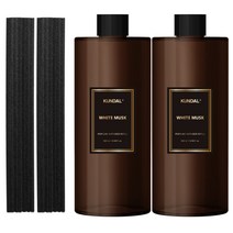 쿤달 퍼퓸 디퓨저 리필 500ml x 2p + 섬유스틱 14p 세트, 화이트머스크
