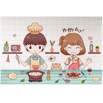 예쏘데코 인테리어 키친 데코스티커 커플키친, 1개