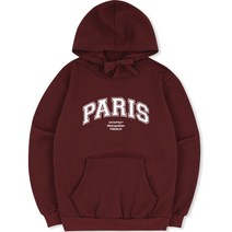 언탭트 남성용 빅사이즈 PARIS 스쿨 빅로고 기모 후드티셔츠