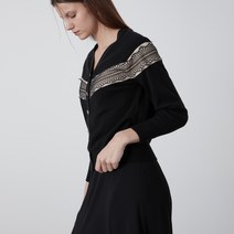 올리비아로렌 여성용 레이스패치 배색 풀오버 니트 VOBBLYF8151