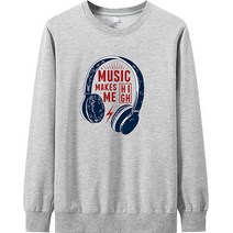 남성용 뮤직 메이크 미 헤드셋 일러스트 맨투맨
