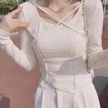 페이퍼먼츠 여성용 절개 엑스라인 언발란스 이너 티셔츠 02648