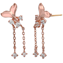 킨트주얼리 여성용 14K 바다꽃 고래 꼬리 귀걸이