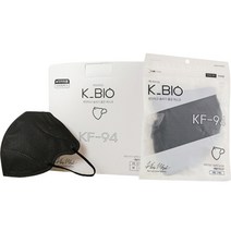 케이바이오 새부리형 컬러 황사마스크 대형 KF94, 블랙, 5매입, 10개