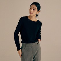 클라비스 여성용 촉감 소프트터치 라운드넥 풀오버 니트