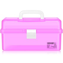 3층 접는 화구박스 01 투명 핑크