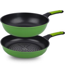 키친아트 프리미엄 퍼스널 컬렉션 SMART 프라이팬 2종 세트, 프라이팬 28cm + 궁중팬 28cm, 혼합색상