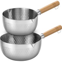 키친아트 IH 스텐 해머톤 편수냄비 2종 세트, 혼합색상, 냄비(16cm, 18cm)