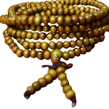 연꽃나무 불교 악세서리 염주 팔찌 목걸이, 6mm216 차 녹 리본, 1개