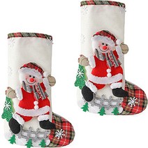 크리스마스 선물 쏘옥 귀여운 장식 양말 주머니 2p, 눈사람