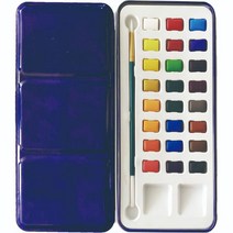 고농축 형광 펄 수채화 고체 물감, 24색