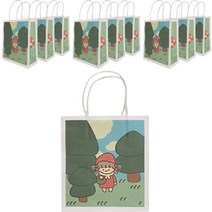 아이작큐브 귀여운걸 종이 쇼핑백 10p, 빨간모자