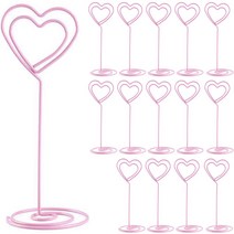 라이프스윗 다용도 스탠드 메모 클립 명함 메서지 집게 하트 15p, 핑크