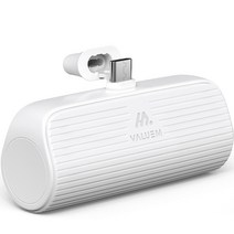 밸류엠 일체형 미니 도킹형 무선 보조배터리, VM-B2PA5FPQCP(C타입), 화이트