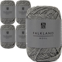 브랜드얀 다루마 포클랜드울 뜨개실 2mm 5p, 05 다크그레이, 85m