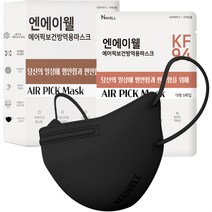 에어픽 보건 방역용 마스크 대형 KF94, 2개, 25개입, 블랙