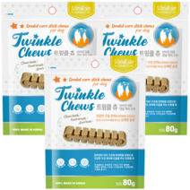 트윙클츄 강아지 껌 간식 SS 80g, 닭고기 + 쌀 혼합맛, 3개