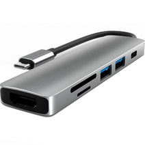 쏘 USB C 타입 멀티 허브 HDMI 젠더 카드리더기, 스페이스그레이
