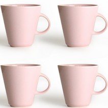 로코리빙 바인 머그컵 280ml, 핑크, 4개
