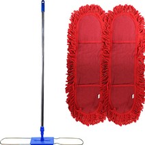 월드크린 리스킹 물걸레 적색 90cm x 2p + 프리미엄 판자루 세트, 1세트