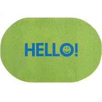 마이데일리 HELLO 심플 타원형 레터링 발매트, 그린