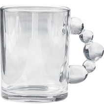 착한살림 버블 손잡이 홈카페 유리컵 350ml, 1개, 투명