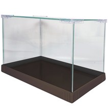펫츠핸들러 렙타일 아쿠아 터틀탱크 어항 + 유리커버 세트 CJ-R320G, 다크브라운, 1세트