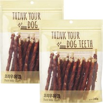 강아지 Think your dog teeth 스틱 오리우유껌 240g 24p, 오리, 2개
