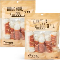 강아지 Think your dog teeth 연어우유껌 중형 240g 6p, 2개, 연어