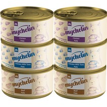 마이슐랭 고양이 파테 습식캔 콤보세트, 치킨, 비프, 참치, 80g, 6개