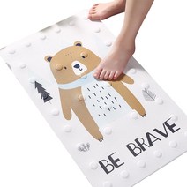하이유니 욕실 미끄럼방지 건식 동물 발 매트 패드, 용감한곰