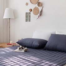 그래이불 부드러운 드레시한 코튼 60수 호텔 일자 누빔 침대 패드, 차콜네이비