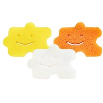 생활공작소 집착 수세미 노란색 + 주홍색 + 흰색 세트, 1세트